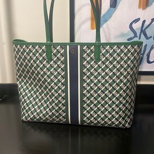 Tory Burch Geo Logo Tote - Green